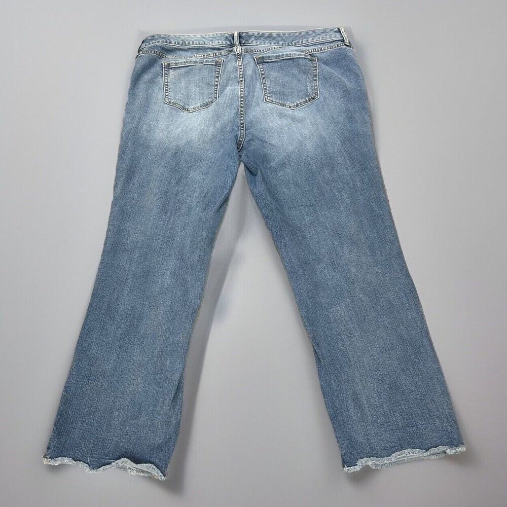 Torrid Jeans Women's 20 Blue Denim Distressed Stretch Raw Hem Measures 39x26 - Picture 2 of 14